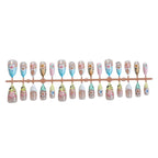 Press-On Nail Set Tropical Floral 20-Piece Easy-Apply