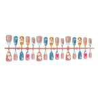 Press-On Nail Set Tropical Floral Reusable & Peel-And-Stick