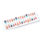 Press-On Nail Set Tropical Ocean Design Salon-Quality Size-Inclusive