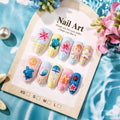 Press-On Nail Set Tropical Ocean Easy Apply & Chip-Resistant