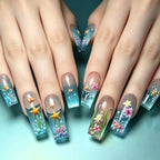 Press-On Nail Set Underwater Art Acrylic Set of 24