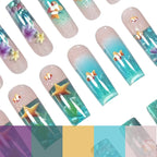 Press-On Nail Set Underwater Art Acrylic Set of 24