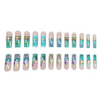 Press-On Nail Set Underwater Art Acrylic Set of 24