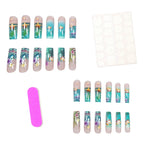 Press-On Nail Set Underwater Art Acrylic Set of 24