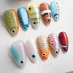 Press-On Nail Set Underwater Designs Self-Adhesive