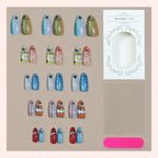 Press-On Nail Set Underwater Designs Self-Adhesive
