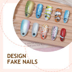 Press-On Nail Set Underwater Designs Self-Adhesive