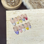 Press-On Nail Set Unique Patterns & Gem Accents