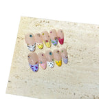 Press-On Nail Set Unique Patterns & Gem Accents