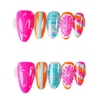 Press-On Nail Set Vibrant Artistic Designs Adhesive Kit