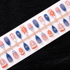 Press-On Nail Set Vibrant Floral Designs Easy Application