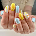 Press-On Nail Set Vibrant Summer Designs Jelly Finish