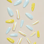 Press-On Nail Set Vibrant Summer Designs Jelly Finish