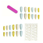 Press-On Nail Set Vibrant Summer Designs Jelly Finish