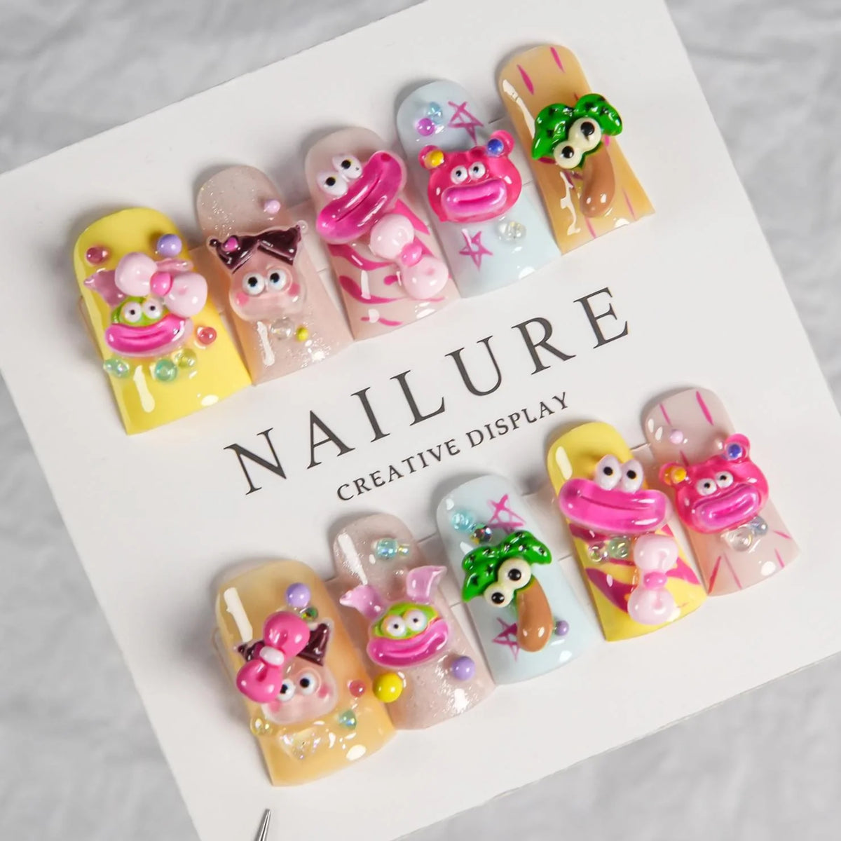 Press-On Nail Set Vibrant Themed Designs Salon-Quality Finish