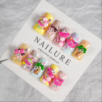 Press-On Nail Set Vibrant Themed Designs Salon-Quality Finish
