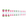 Press-On Nail Set Watermelon Motif & Sparkle Accents