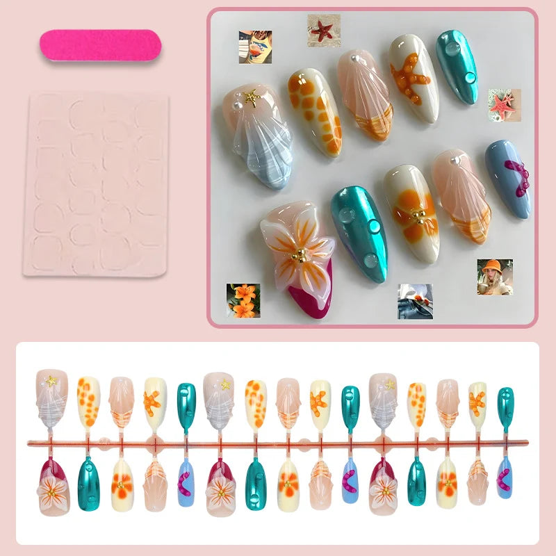Press-On Nail Set Waterproof & Scratch-Resistant Easy Application