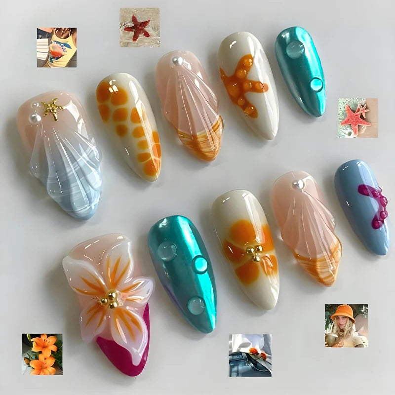 Press-On Nail Set Waterproof & Scratch-Resistant Easy Application