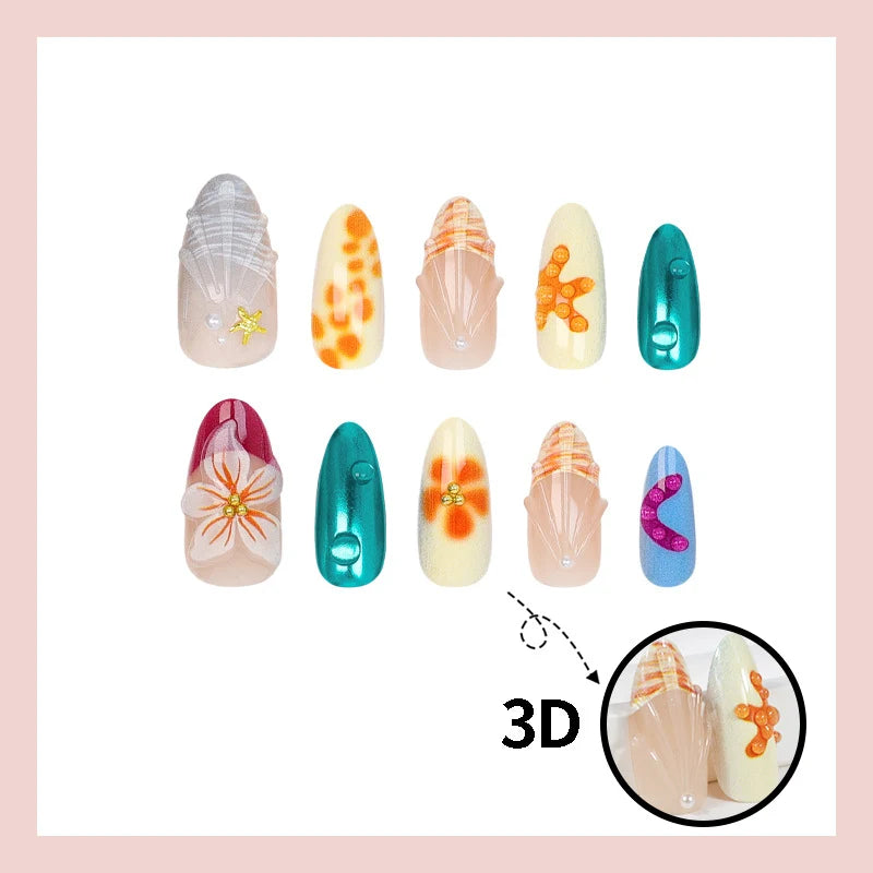 Press-On Nail Set Waterproof & Scratch-Resistant Easy Application