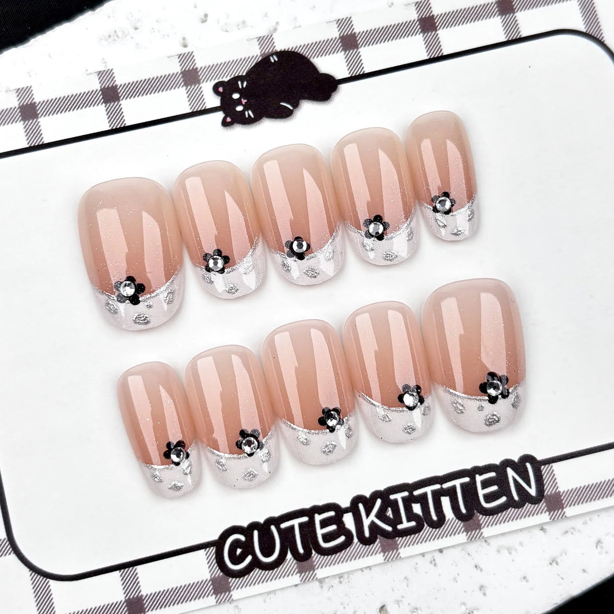 Press-On Nail Set Wild Rose Floral Peel & Stick