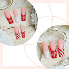Press-On Nail Set Winter Snowflake Designs Easy Application