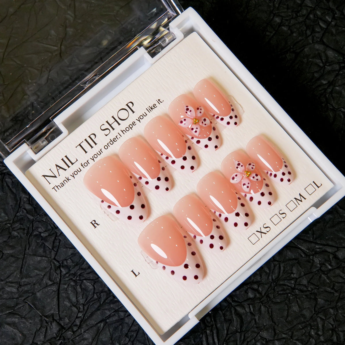Press-On Nail Tips 30-Piece Floral Accents