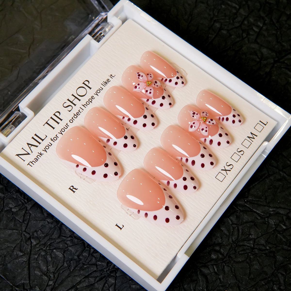 Press-On Nail Tips 30-Piece Floral Accents