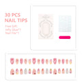 Press-On Nail Tips 30-Piece Intricate Designs Glue & File