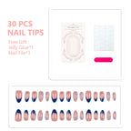 Press-On Nail Tips 30 Piece Jelly Glue & File