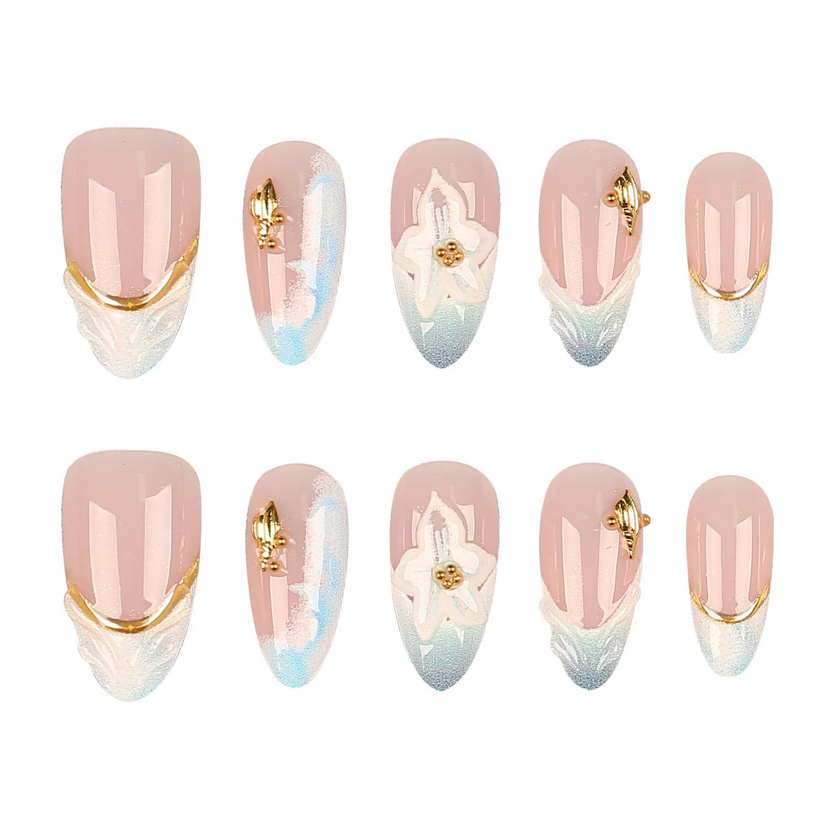 Press-On Nail Tips 30-Piece Jelly Glue & File