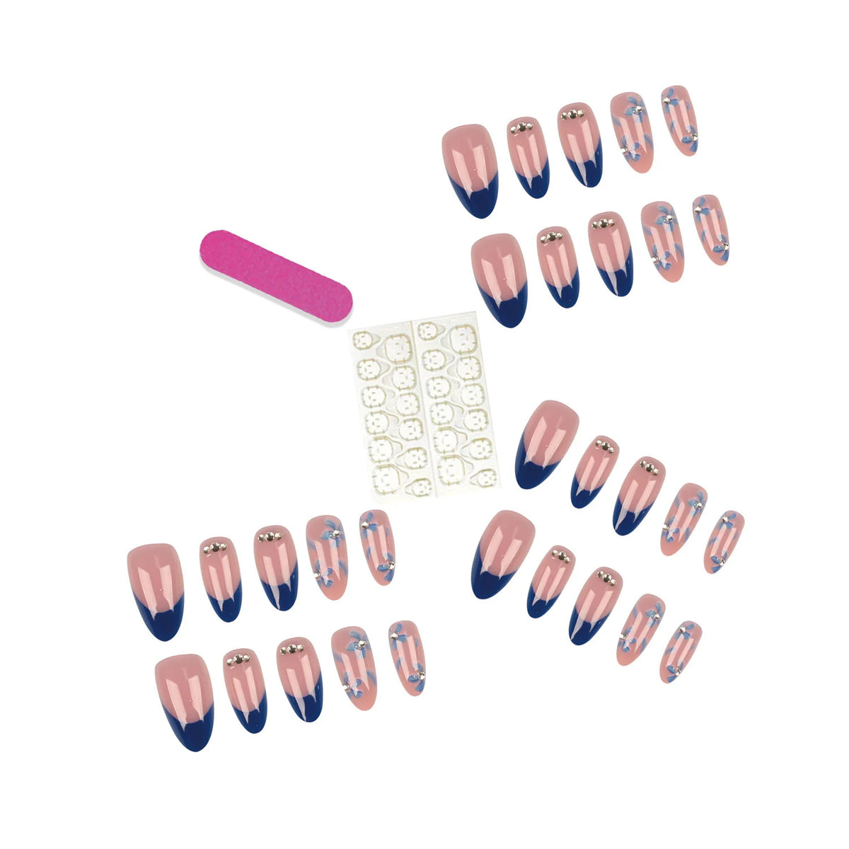 Press-On Nail Tips 30 Piece Jelly Glue & File