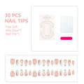 Press-On Nail Tips 30-Piece Jelly Glue & File