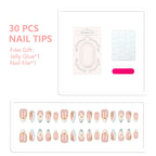 Press-On Nail Tips 30-Piece Jelly Glue & File