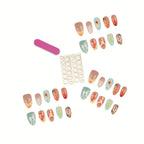 Press-On Nail Tips 30-Piece Reusable Adhesive & File