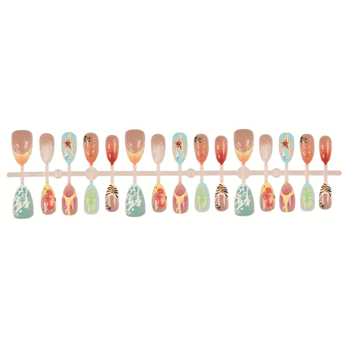 Press-On Nail Tips 30-Piece Reusable Adhesive & File