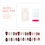 Press-On Nail Tips 30-Piece With Glue & File