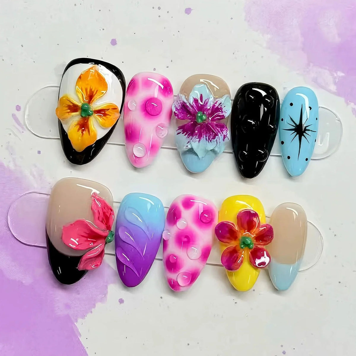 Press-On Nail Tips 30-Piece With Jelly Glue & File