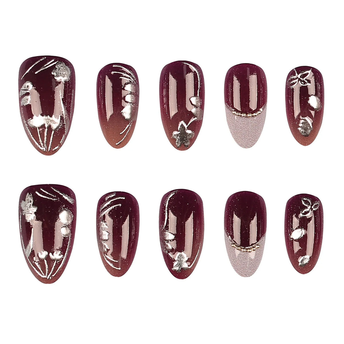 Press-On Nail Tips 30 Pieces Jelly Glue & File