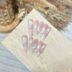 Press-On Nail Tips 3D Design Long Oval Durable