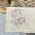 Press-On Nail Tips 3D Design Long Oval Durable