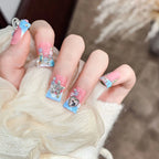 Press-On Nail Tips 3D Embellished Acrylic Easy Application