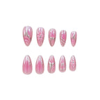 Press-On Nail Tips 3D Floral Acrylic Set of 24
