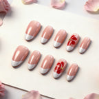 Press-On Nail Tips Acrylic Floral File & Adhesive Tabs