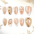 Press-On Nail Tips Art Deco Silver Long-Lasting
