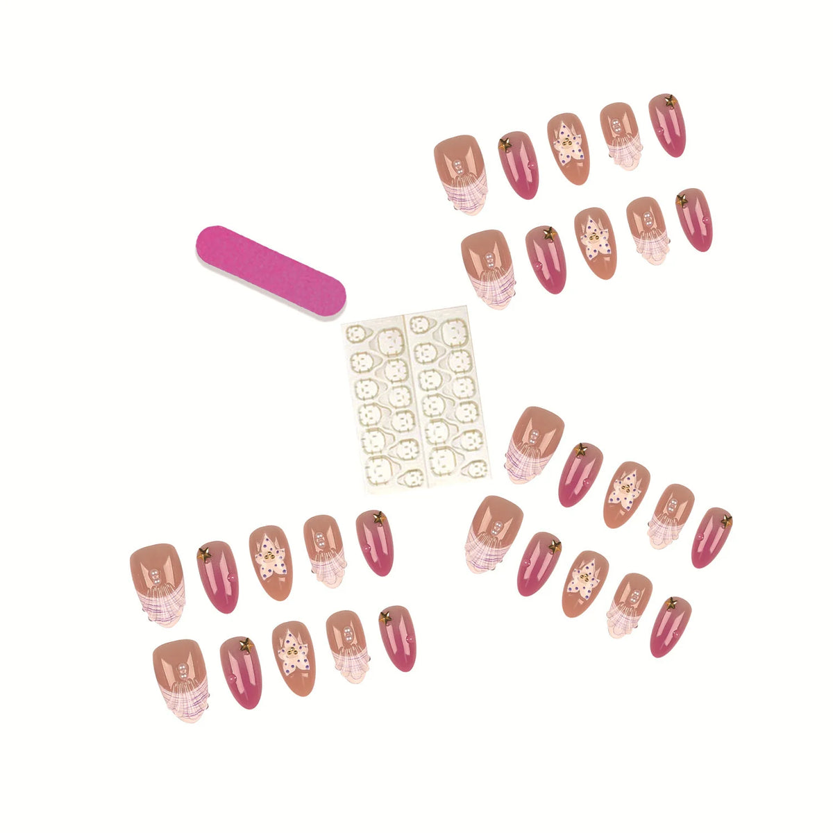 Press-On Nail Tips Artistic Designs Reusable & Easy Application