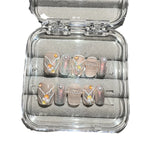 Press-On Nail Tips Artistic Gems & Pearls Reusable