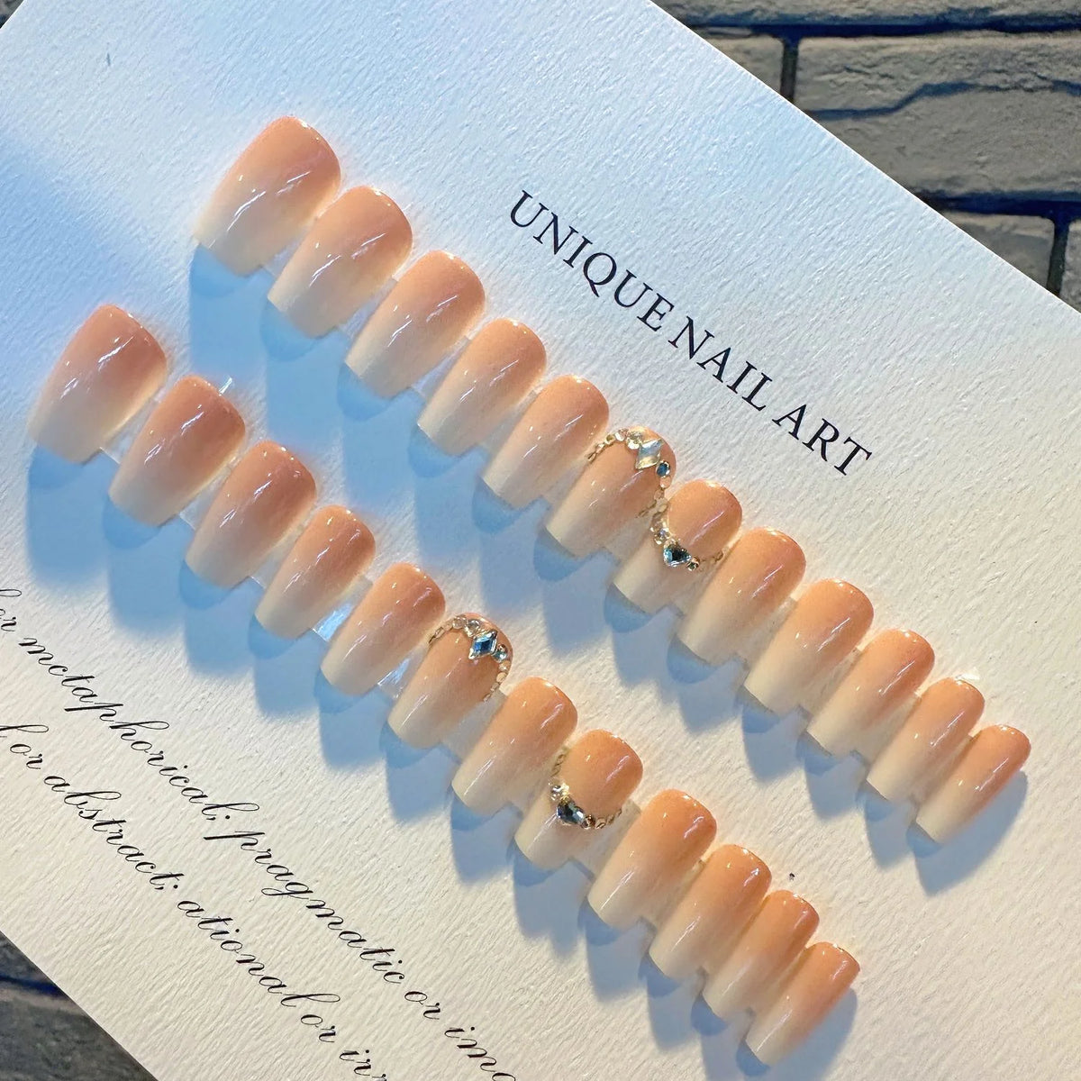 Press-On Nail Tips Cream Gradient Reusable Set Of 120