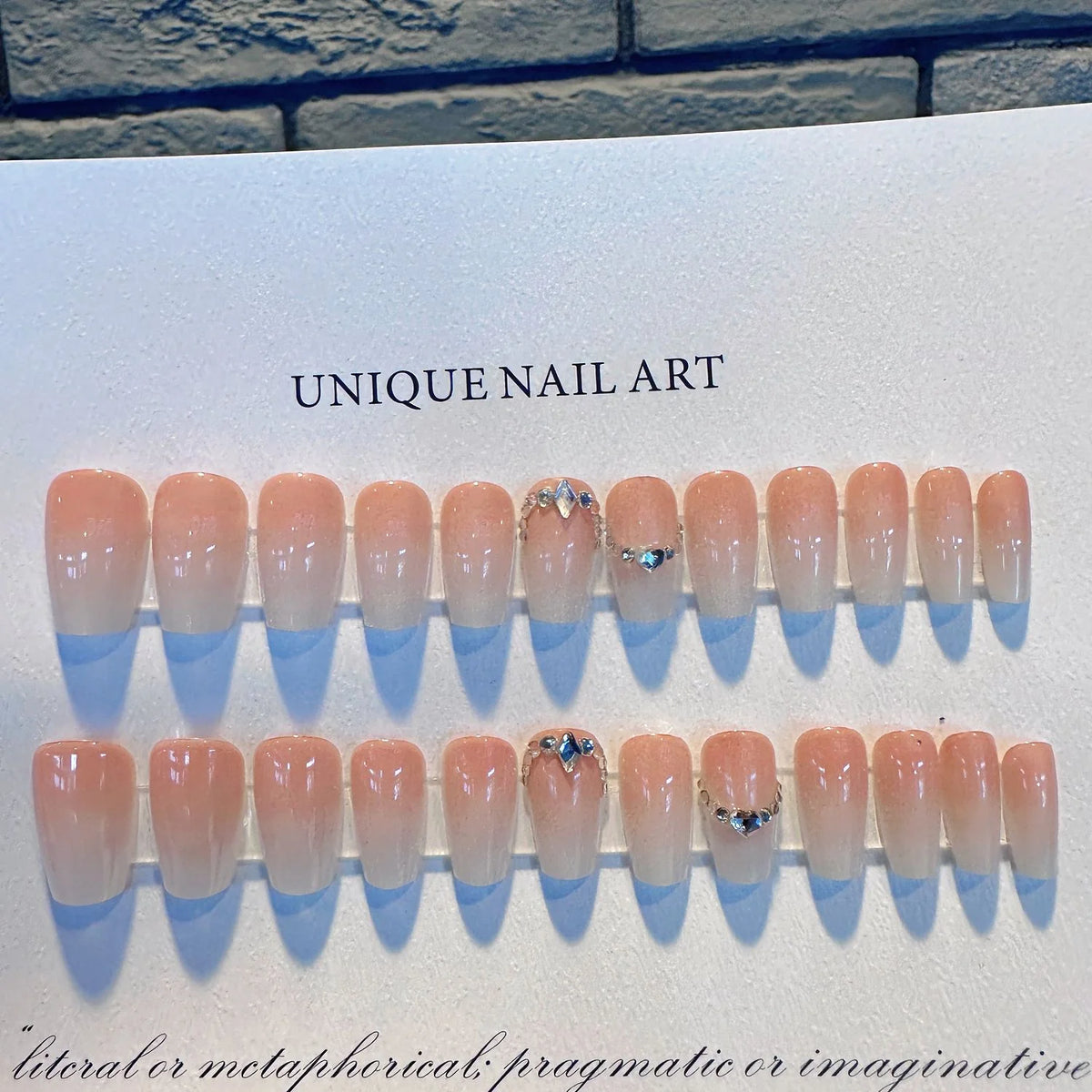Press-On Nail Tips Cream Gradient Reusable Set Of 120