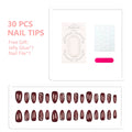 Press-On Nail Tips Decorative 30-Piece Kit Jelly Glue & File